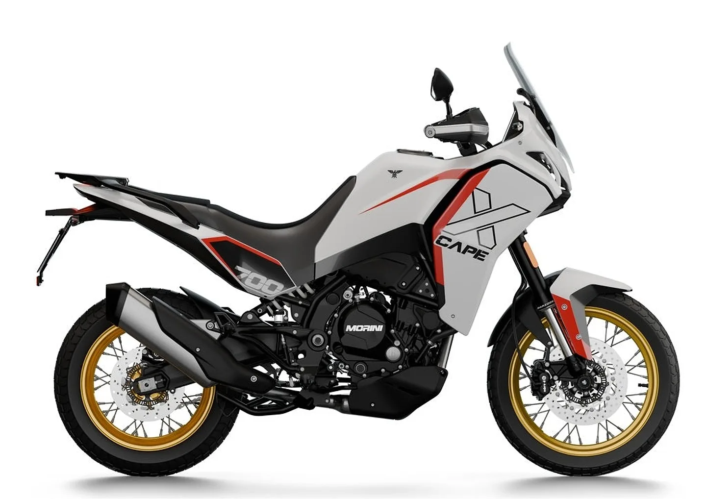 Moto Morini X-Cape 700 Carrara White Golden Wheels, 2026. gads